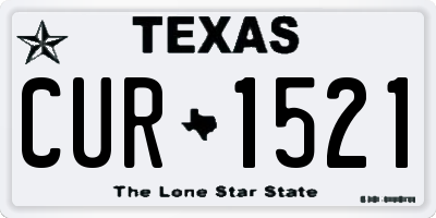 TX license plate CUR1521