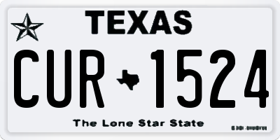 TX license plate CUR1524