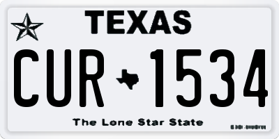 TX license plate CUR1534