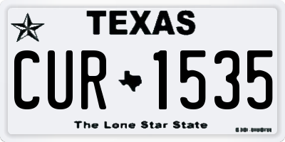 TX license plate CUR1535