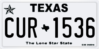 TX license plate CUR1536
