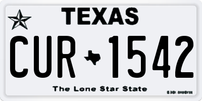 TX license plate CUR1542