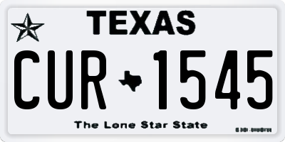 TX license plate CUR1545