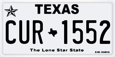 TX license plate CUR1552