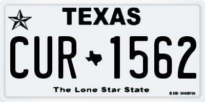 TX license plate CUR1562