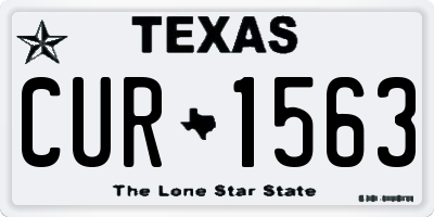 TX license plate CUR1563