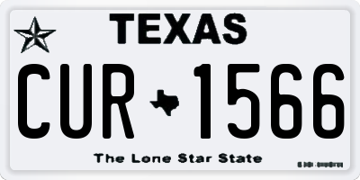 TX license plate CUR1566