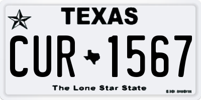 TX license plate CUR1567