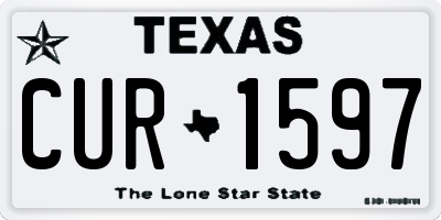 TX license plate CUR1597