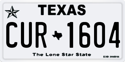 TX license plate CUR1604