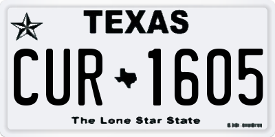 TX license plate CUR1605