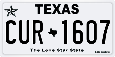 TX license plate CUR1607