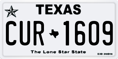 TX license plate CUR1609
