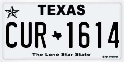 TX license plate CUR1614