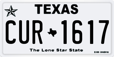 TX license plate CUR1617