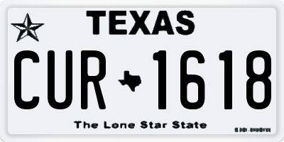 TX license plate CUR1618