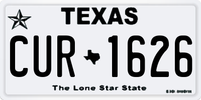 TX license plate CUR1626