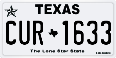 TX license plate CUR1633