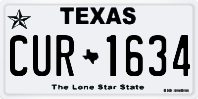 TX license plate CUR1634