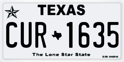 TX license plate CUR1635