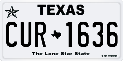 TX license plate CUR1636