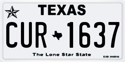 TX license plate CUR1637
