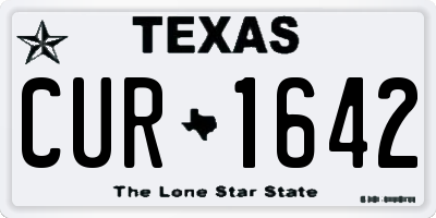 TX license plate CUR1642