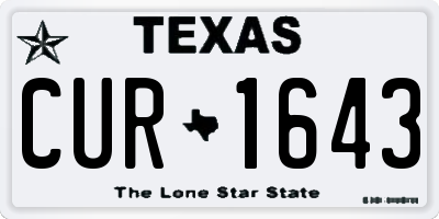 TX license plate CUR1643
