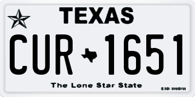 TX license plate CUR1651