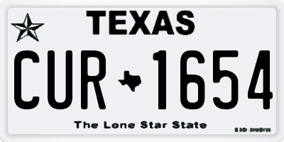 TX license plate CUR1654