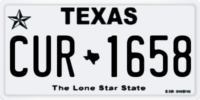 TX license plate CUR1658