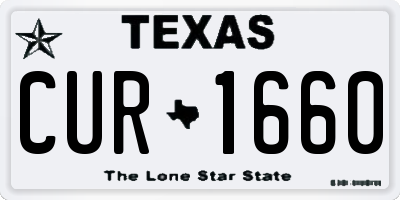 TX license plate CUR1660