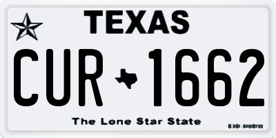 TX license plate CUR1662