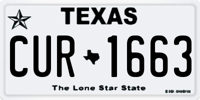 TX license plate CUR1663