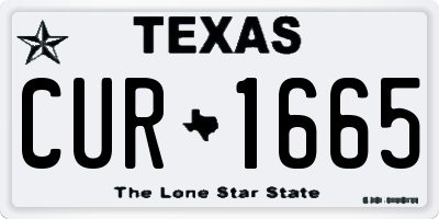 TX license plate CUR1665