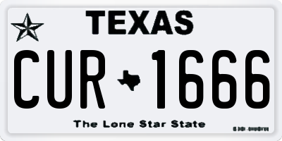 TX license plate CUR1666