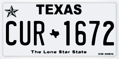 TX license plate CUR1672