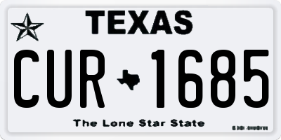 TX license plate CUR1685