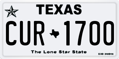 TX license plate CUR1700