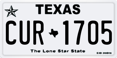 TX license plate CUR1705