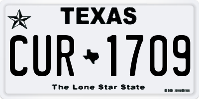 TX license plate CUR1709