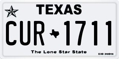 TX license plate CUR1711