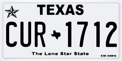 TX license plate CUR1712