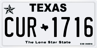 TX license plate CUR1716