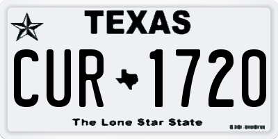 TX license plate CUR1720