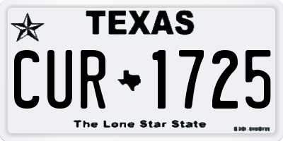 TX license plate CUR1725