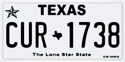 TX license plate CUR1738