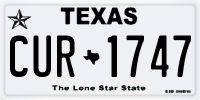 TX license plate CUR1747