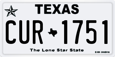 TX license plate CUR1751