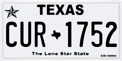 TX license plate CUR1752